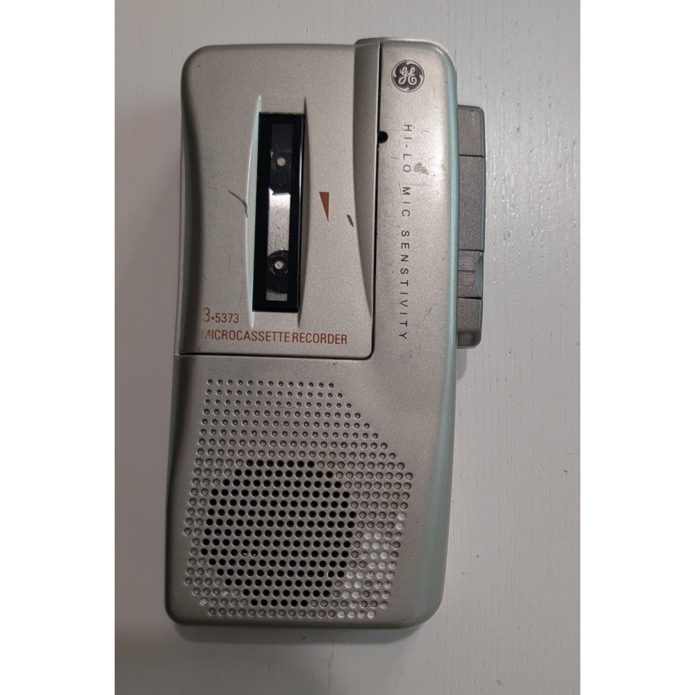 GE 3-5373 Microcassette Recorder Handheld Dictation Silver Vintage GE 3-5373
